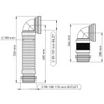 Flexible Toilet WC Pan Connector 90 degree Nova 7044
