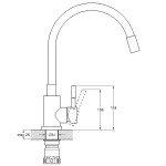 Kitchen faucet Solone EZA-4-F-KW